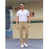 image:imageCOOFANDY Mens Casual Pants Elastic Waist Flat Front Dress Slacks Regular Fit Stretch Golf Pants Work Office TrousersKhaki
