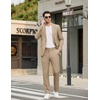 image:imageCOOFANDY Mens Casual Pants Elastic Waist Flat Front Dress Slacks Regular Fit Stretch Golf Pants Work Office TrousersKhaki