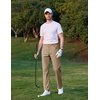 image:imageCOOFANDY Mens Casual Pants Elastic Waist Flat Front Dress Slacks Regular Fit Stretch Golf Pants Work Office TrousersKhaki
