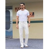 image:imageCOOFANDY Mens Casual Pants Elastic Waist Flat Front Dress Slacks Regular Fit Stretch Golf Pants Work Office TrousersWhite