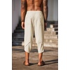 image:imageCOOFANDY Mens Casual Pants Linen Capri Harem Pants Loose Fit Baggy Pants Lightweight Beach Yoga TrousersBeige