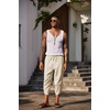 image:imageCOOFANDY Mens Casual Pants Linen Capri Harem Pants Loose Fit Baggy Pants Lightweight Beach Yoga TrousersBeige
