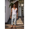 image:imageCOOFANDY Mens Casual Pants Linen Capri Harem Pants Loose Fit Baggy Pants Lightweight Beach Yoga TrousersGrey