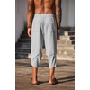 image:imageCOOFANDY Mens Casual Pants Linen Capri Harem Pants Loose Fit Baggy Pants Lightweight Beach Yoga TrousersGrey