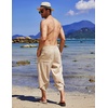 image:imageCOOFANDY Mens Casual Pants Linen Capri Harem Pants Loose Fit Baggy Pants Lightweight Beach Yoga TrousersKhaki