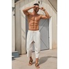image:imageCOOFANDY Mens Casual Pants Linen Capri Harem Pants Loose Fit Baggy Pants Lightweight Beach Yoga TrousersLinen Khaki