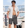 image:imageCOOFANDY Mens Casual Shorts 9 Summer Beach Shorts Drawstring Elastic Waist Shorts with PocketsDark Gray