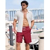 image:imageCOOFANDY Mens Casual Shorts 9 Summer Beach Shorts Drawstring Elastic Waist Shorts with PocketsDark Red