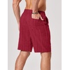 image:imageCOOFANDY Mens Casual Shorts 9 Summer Beach Shorts Drawstring Elastic Waist Shorts with PocketsDark Red