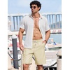 image:imageCOOFANDY Mens Casual Shorts 9 Summer Beach Shorts Drawstring Elastic Waist Shorts with PocketsKhaki