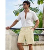 image:imageCOOFANDY Mens Casual Shorts 9 Summer Beach Shorts Drawstring Elastic Waist Shorts with PocketsKhaki