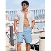 image:imageCOOFANDY Mens Casual Shorts 9 Summer Beach Shorts Drawstring Elastic Waist Shorts with PocketsLight Blue