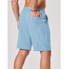 image:imageCOOFANDY Mens Casual Shorts 9 Summer Beach Shorts Drawstring Elastic Waist Shorts with PocketsLight Blue