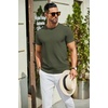 image:imageCOOFANDY Mens Casual TShirts Short Sleeve Crewneck Pullover Classic Knit Tee ShirtsArmy Green