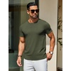 image:imageCOOFANDY Mens Casual TShirts Short Sleeve Crewneck Pullover Classic Knit Tee ShirtsArmy Green