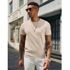 image:imageCOOFANDY Mens Casual TShirts Short Sleeve Crewneck Pullover Classic Knit Tee ShirtsBeige