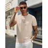 image:imageCOOFANDY Mens Casual TShirts Short Sleeve Crewneck Pullover Classic Knit Tee ShirtsBeige