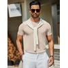 image:imageCOOFANDY Mens Casual TShirts Short Sleeve Crewneck Pullover Classic Knit Tee ShirtsBeige