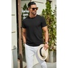 image:imageCOOFANDY Mens Casual TShirts Short Sleeve Crewneck Pullover Classic Knit Tee ShirtsBlack