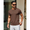 image:imageCOOFANDY Mens Casual TShirts Short Sleeve Crewneck Pullover Classic Knit Tee ShirtsBrown