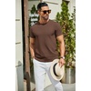 image:imageCOOFANDY Mens Casual TShirts Short Sleeve Crewneck Pullover Classic Knit Tee ShirtsBrown