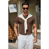 image:imageCOOFANDY Mens Casual TShirts Short Sleeve Crewneck Pullover Classic Knit Tee ShirtsBrown