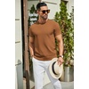image:imageCOOFANDY Mens Casual TShirts Short Sleeve Crewneck Pullover Classic Knit Tee ShirtsCaramel