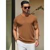 image:imageCOOFANDY Mens Casual TShirts Short Sleeve Crewneck Pullover Classic Knit Tee ShirtsCaramel