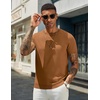 image:imageCOOFANDY Mens Casual TShirts Short Sleeve Crewneck Pullover Classic Knit Tee ShirtsCaramel
