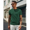 image:imageCOOFANDY Mens Casual TShirts Short Sleeve Crewneck Pullover Classic Knit Tee ShirtsDark Green