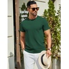 image:imageCOOFANDY Mens Casual TShirts Short Sleeve Crewneck Pullover Classic Knit Tee ShirtsDark Green