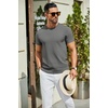 image:imageCOOFANDY Mens Casual TShirts Short Sleeve Crewneck Pullover Classic Knit Tee ShirtsDark Grey