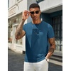 image:imageCOOFANDY Mens Casual TShirts Short Sleeve Crewneck Pullover Classic Knit Tee ShirtsDemin Blue