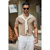 image:imageCOOFANDY Mens Casual TShirts Short Sleeve Crewneck Pullover Classic Knit Tee ShirtsKhaki