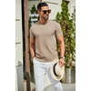 image:imageCOOFANDY Mens Casual TShirts Short Sleeve Crewneck Pullover Classic Knit Tee ShirtsKhaki