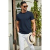 image:imageCOOFANDY Mens Casual TShirts Short Sleeve Crewneck Pullover Classic Knit Tee ShirtsNavy Blue