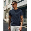 image:imageCOOFANDY Mens Casual TShirts Short Sleeve Crewneck Pullover Classic Knit Tee ShirtsNavy Blue