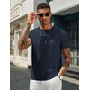 image:imageCOOFANDY Mens Casual TShirts Short Sleeve Crewneck Pullover Classic Knit Tee ShirtsNavy Blue