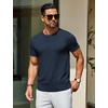 image:imageCOOFANDY Mens Casual TShirts Short Sleeve Crewneck Pullover Classic Knit Tee ShirtsNavy Blue