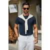 image:imageCOOFANDY Mens Casual TShirts Short Sleeve Crewneck Pullover Classic Knit Tee ShirtsNavy Blue