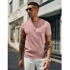 image:imageCOOFANDY Mens Casual TShirts Short Sleeve Crewneck Pullover Classic Knit Tee ShirtsPink