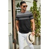 image:imageCOOFANDY Mens Casual TShirts Short Sleeve Crewneck Pullover Classic Knit Tee ShirtsStripe  Black  Grey
