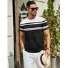 image:imageCOOFANDY Mens Casual TShirts Short Sleeve Crewneck Pullover Classic Knit Tee ShirtsStripe  Black  White