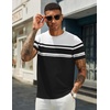 image:imageCOOFANDY Mens Casual TShirts Short Sleeve Crewneck Pullover Classic Knit Tee ShirtsStripe  Black  White