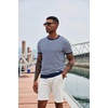 image:imageCOOFANDY Mens Casual TShirts Short Sleeve Crewneck Pullover Classic Knit Tee ShirtsStripe  Navy