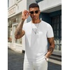 image:imageCOOFANDY Mens Casual TShirts Short Sleeve Crewneck Pullover Classic Knit Tee ShirtsWhite