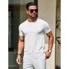 image:imageCOOFANDY Mens Casual TShirts Short Sleeve Crewneck Pullover Classic Knit Tee ShirtsWhite
