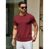 image:imageCOOFANDY Mens Casual TShirts Short Sleeve Crewneck Pullover Classic Knit Tee ShirtsWine Red