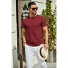 image:imageCOOFANDY Mens Casual TShirts Short Sleeve Crewneck Pullover Classic Knit Tee ShirtsWine Red