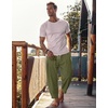 image:imageCOOFANDY Mens Cotton Linen Harem Pants Drawstring Casual Cropped Trousers Lightweight Loose Beach Yoga Pants with PocketsArmy Green